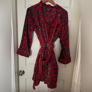Ladies Lauren Ralph Lauren Red Plaid Robe. Medium Size